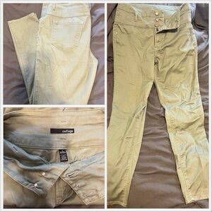 Refuge Women's High Rise Olive Jeans